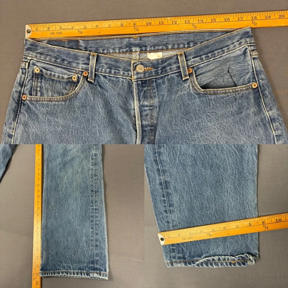 Vintage Y2K Levi's 501XX Denim Straight Jeans Men's Size 35x31 Medium Wash